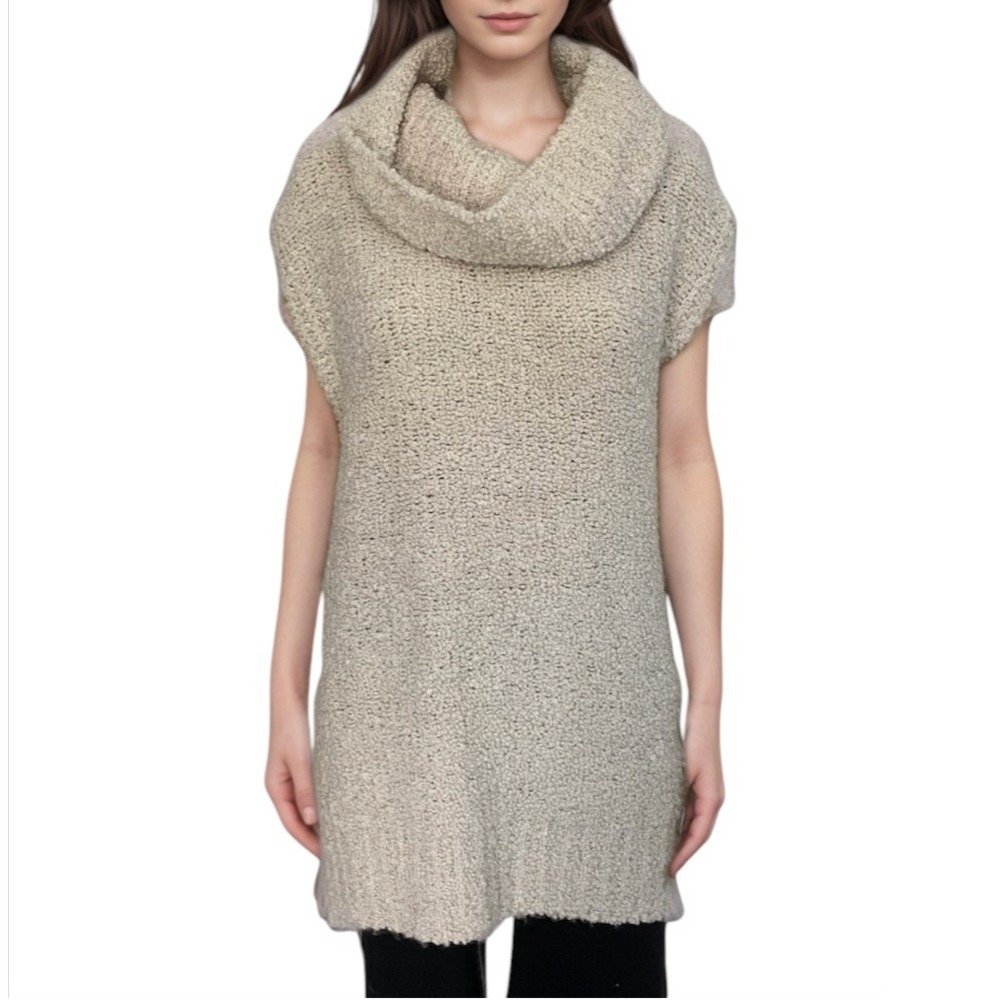 Arket Sweden Sweater Tunic Women Sz XS/S Light Beige 100% Wool Sleeveless Warm